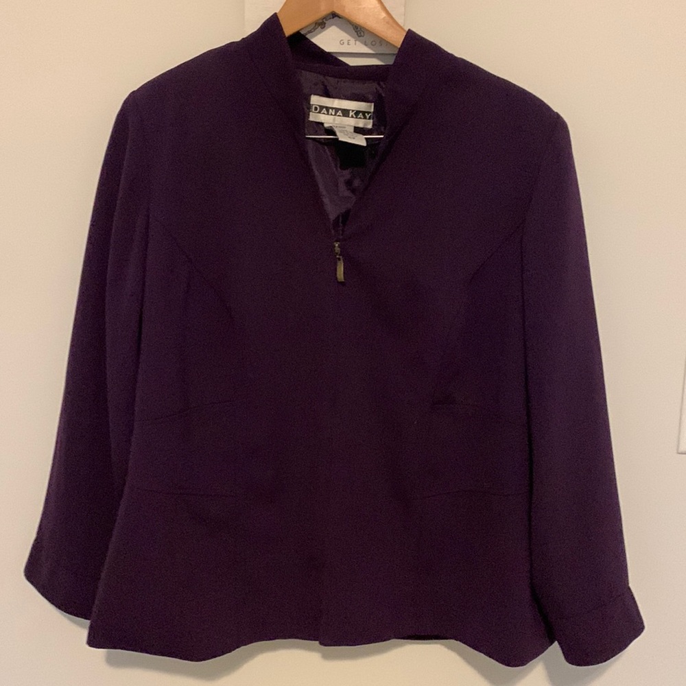 Purple Dana Kay blazer and pants suite